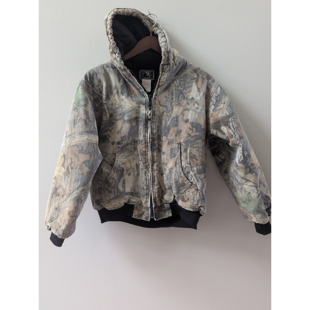 Berne Apparel Youth Camo Hooded Hunting Jacket 22" X 22"